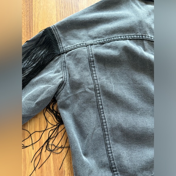 Flared jean jacket, black - Picture 8 of 8